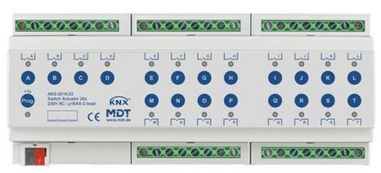 ARDEBO.de MDT AKS-2016.03 Schaltaktor 20-fach, REG, 230VAC, 16A