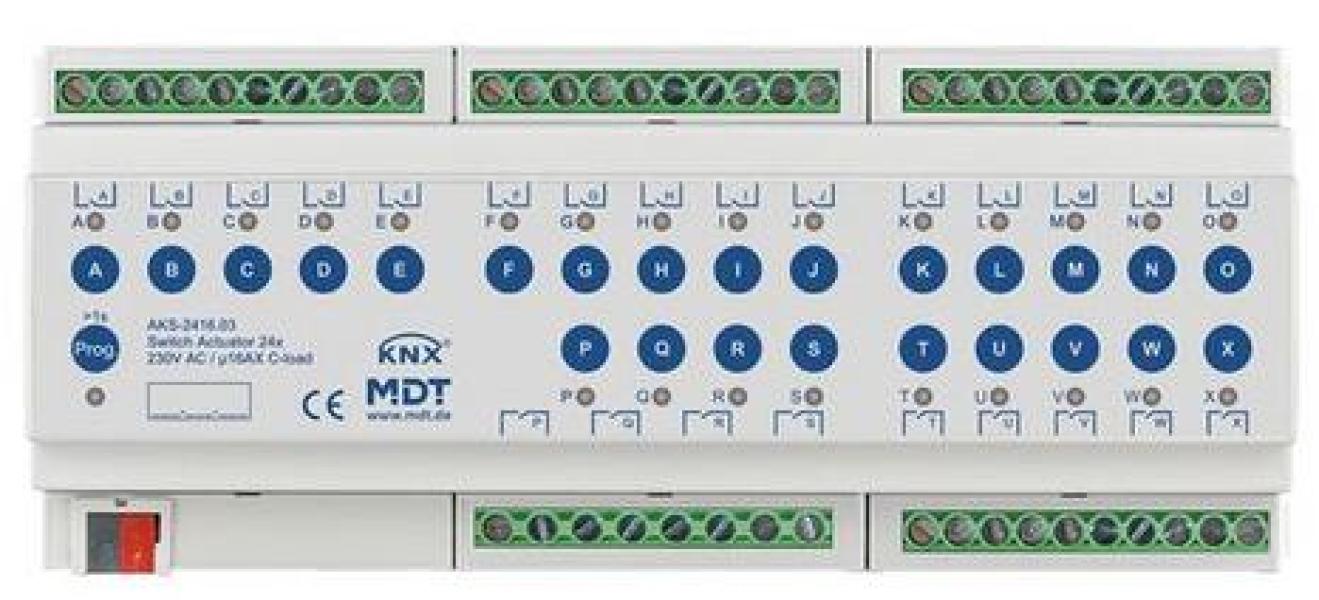 ARDEBO.de MDT AKS-2416.03 Schaltaktor 24-fach, 12TE, 230VAC, 16A