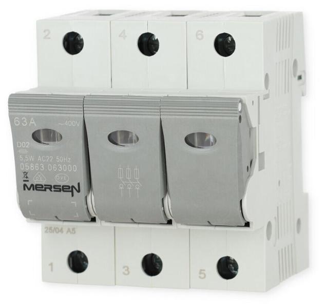 Mersen 05863.063000 Lasttrennschalter D0 LINOCUR, D02, 3-polig, mit Sicherungselement 63A (B1012622)
