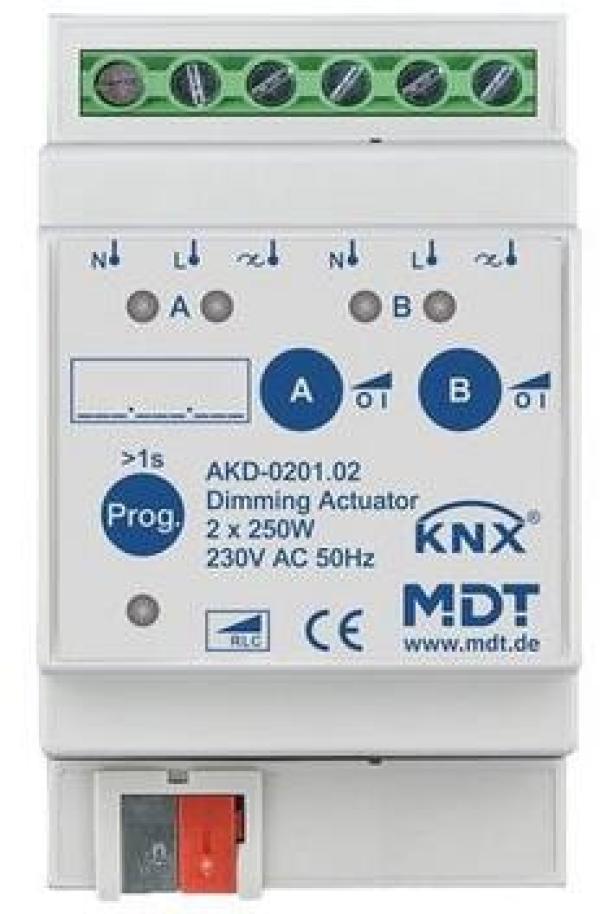 ARDEBO.de MDT AKD-0201.02 Dimmaktor 2-fach, REG, 230VAC, 250W