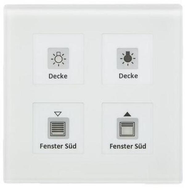 ARDEBO.de MDT BE-GTT4W.01 Glastaster Plus 4-fach, umlaufendes Orientierungslicht, integrierter Temperatursensor, weiß