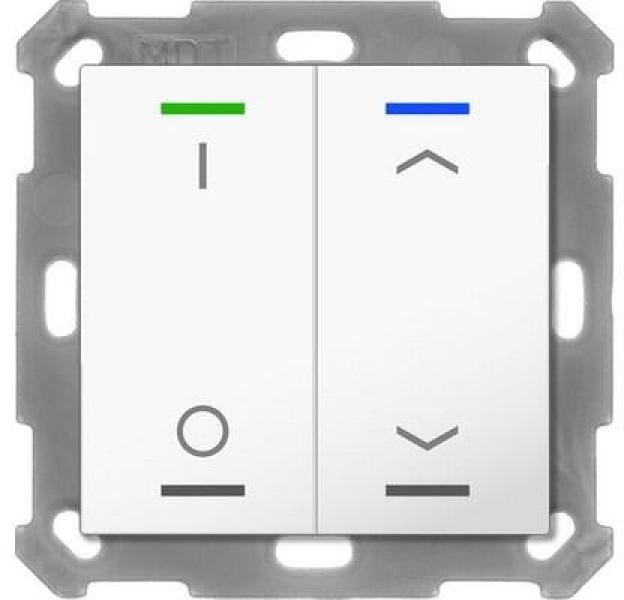 ARDEBO.de MDT BE-TAL55T2.D1 Taster Light 55 2-fach, Ausführung I/O und , mit Temperatursensor, reinweiß glänzend