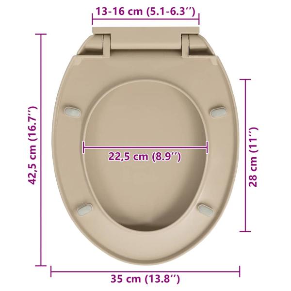 Toilettensitz mit Absenkautomatik Beige Oval