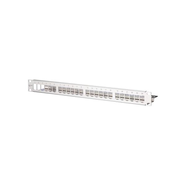 ARDEBO.de Metz Connect Modul 19 Zoll Modulträger 1HE 24 Port Edelstahl unbestückt (130921-00-E)