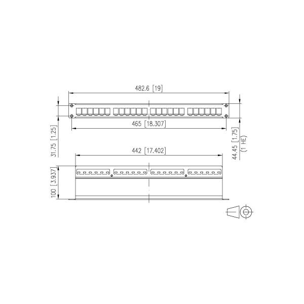 Metz Connect Modul 19 Zoll Modulträger 1HE 24 Port Edelstahl unbestückt (130921-00-E)
