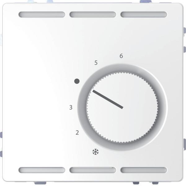 ARDEBO.de Merten Raumtemperaturregler mit Wechslerkontakt und Zentralplatte, System Design, 230V, Lotosweiß (MEG5762-6035)