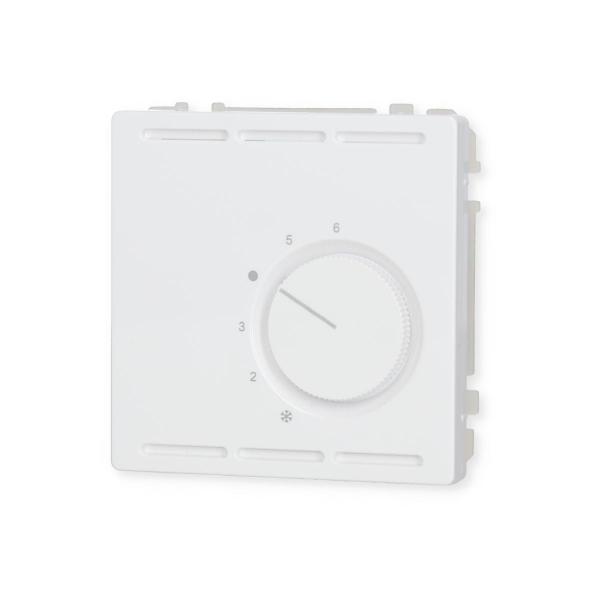 Merten Raumtemperaturregler mit Wechslerkontakt und Zentralplatte, System Design, 230V, Lotosweiß (MEG5762-6035)