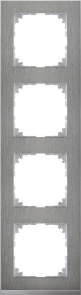 ARDEBO.de Merten Rahmen, M-Pure Decor, 4fach Edelstahl/aluminium (MEG4040-3646)