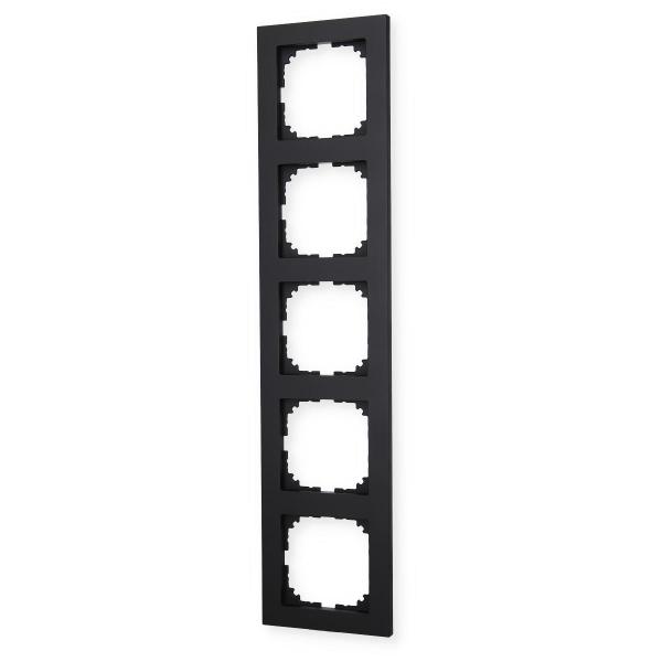 Merten MEG4050-3603 M-Pure-Rahmen 5fach, Ocean Plastic, Schwarz Matt