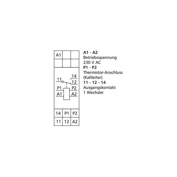 Metz Connect 11031505 Thermistorrelais TMR-E12 ohne Fehlerspeicher, 230 V AC, 4A, 1 Wechsler
