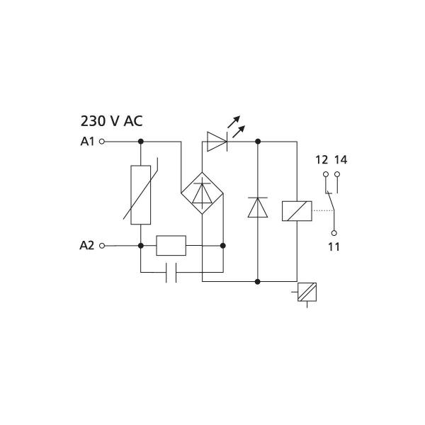 Metz Connect 11061505 Koppelbaustein KRA-M6/21, 1 Wechsler, 230 V AC