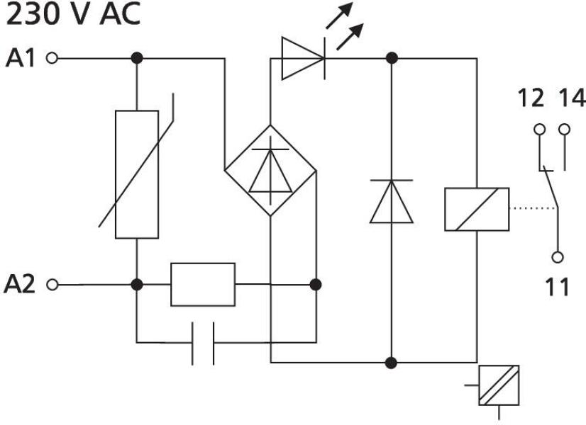 Metz Connect 11061505 Koppelbaustein KRA-M6/21, 1 Wechsler, 230 V AC