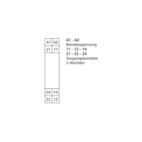 Metz Connect 11061913 Koppelbaustein KRA-M8/21-21, 2 Wechsler, 24 V AC/DC