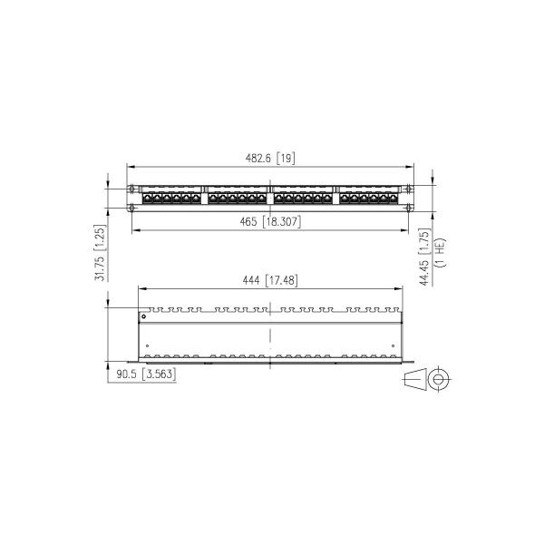 Metz Connect 130853-E E-DAT Design 24x8 Patchfeld Class E Link