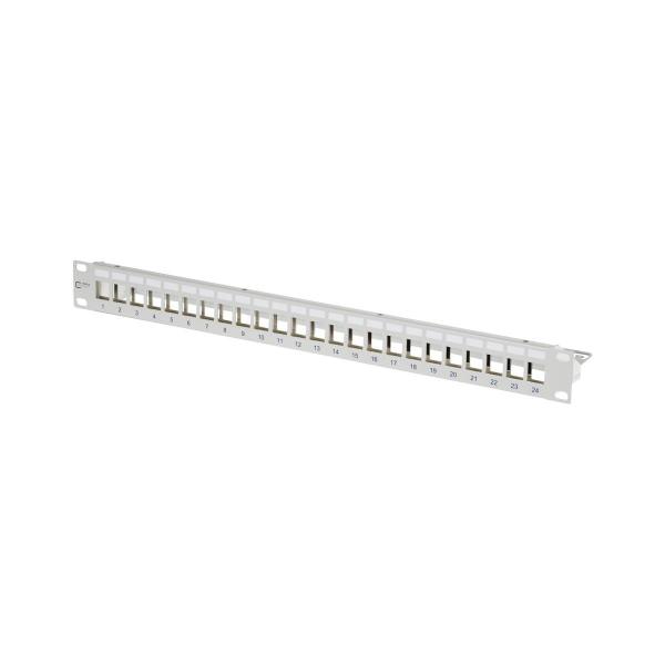 ARDEBO.de Metz Connect 130926-0003KE Keystone 19 Zoll Modulträger 1HE 24 Port grau unbestückt, geschirmt