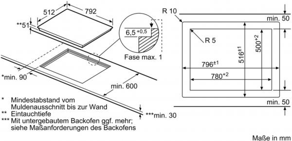Neff T18PT16X0 N70 Autarkes Glaskeramik Kochfeld, Glaskeramik, 80 cm breit, TwistPad, Flächenbündig