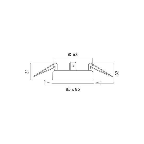 Nobile D 3830 Q Niedervolt-Einbauleuchte, schwenkbar, 11,8V, 50W, nickel-gebürstet (1760110900)