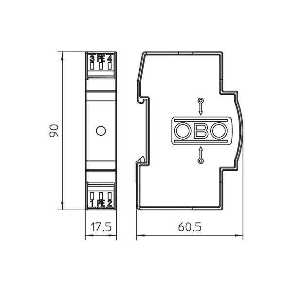OBO Bettermann Blitzbarriere VF230-AC/DC5097650 Blitzbarriere VF230-AC/DC, Typ 3 (5097650)