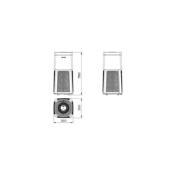 Philips Mobiler UV-C Luftreiniger UVCA200 EU 4xPL-L 18W/TUV HFP, 120W, 30m² (53101700)