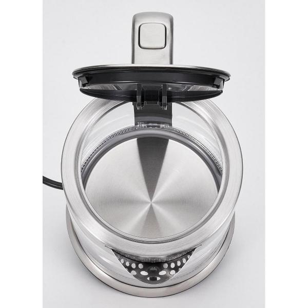 PC-WKS 1107 G Glas-Wasserkocher, 2200 W, 1,5 L, Sicherheitsglas, 360 ° Cordless, Überhitzungsschutz, edelstahl/Glas (501107)