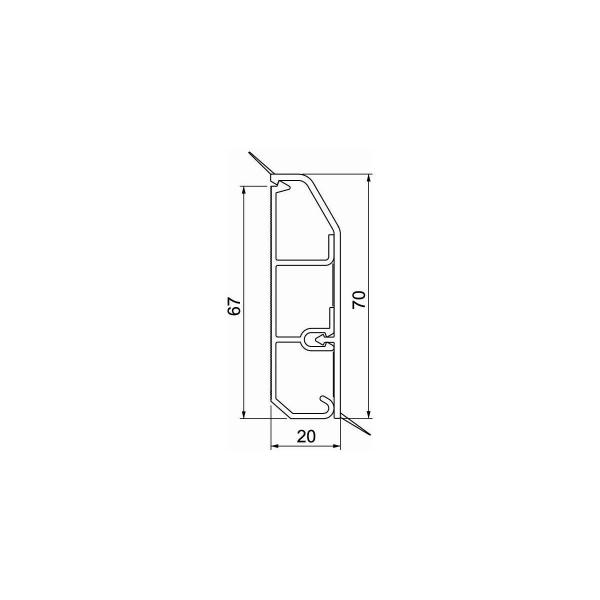 OBO Bettermann SLL 2070 Sockelleistenkanal SL-L Set, 20x70mm, reinweiß (6132215)