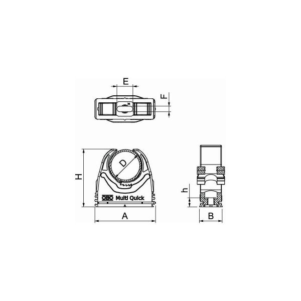 OBO Bettermann M-Quick 18-22LGR Multi-Quick-Schelle, 18,5-22,5mm PA, grau (2153114) (Inhalt: 100 Stk.)