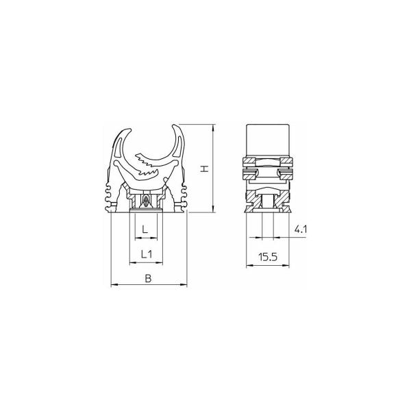 OBO Bettermann M-Quick 18-22LGR Multi-Quick-Schelle, 18,5-22,5mm PA, grau (2153114) (Inhalt: 100 Stk.)