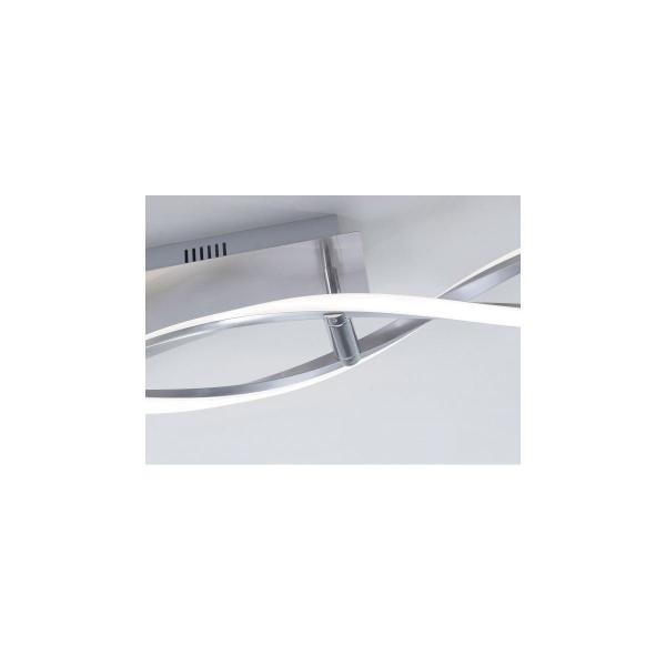 Paul Neuhaus LED Deckenleuchte, stahlfarben, wellenförmige Leuchtkörper, dimmbar, modern, 20W, 2526lm (9143-55)