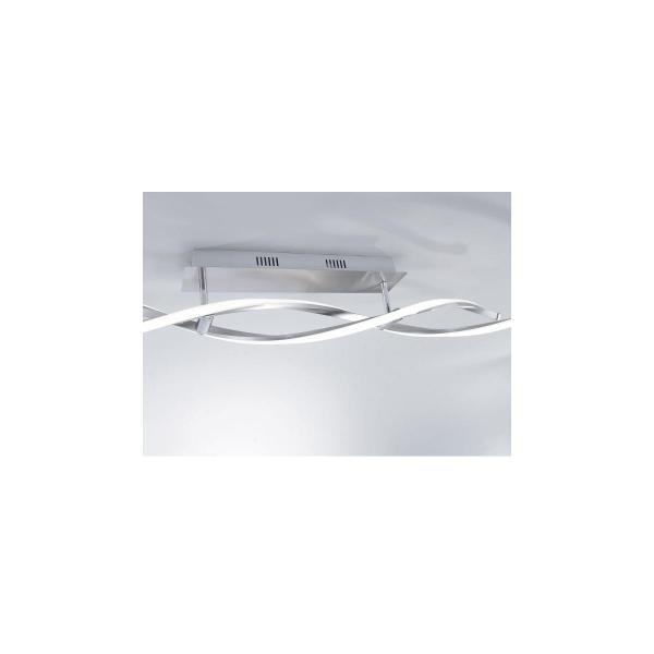 Paul Neuhaus LED Deckenleuchte, stahlfarben, wellenförmige Leuchtkörper, dimmbar, modern, 20W, 2526lm (9143-55)