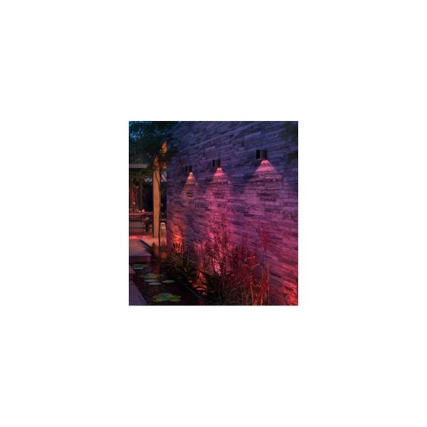 Philips Hue White & Color Ambiance Resonate Outdoor Wandleuchte, 8W, 350lm, 2700K, schwarz (929003553001)