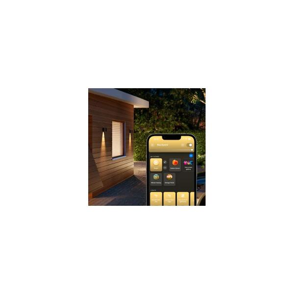 Philips Hue White & Color Ambiance Resonate Outdoor Wandleuchte, 8W, 350lm, 2700K, schwarz (929003553001)