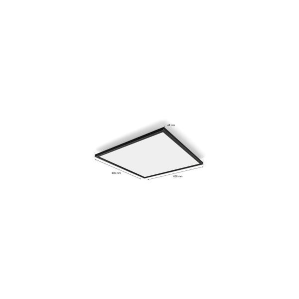 Philips Hue White Ambiance Aurelle Quadratisches LED Panel, 60x60cm, 3750lm, 4000K, Dimmschalter, schwarz (929003597601)