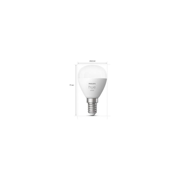 Philips Hue White Luster Smarte Lampe, E14, 5,7W, 470lm, 2700K (929002440604)