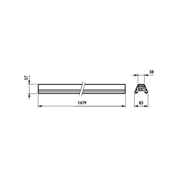 Philips Maxos TL5 Standardtragschiene 4MX656, weiß (58364599)
