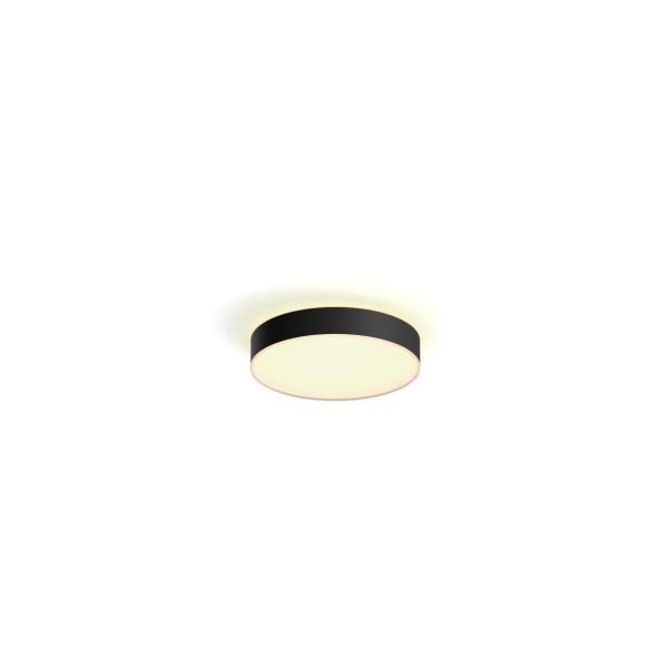 ARDEBO.de Philips Hue Enrave LED Deckenleuchte M, Dimmschalter, 19,2W, 2450lm, 4000K, schwarz (915005996701)