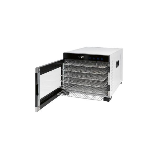ProfiCook PC-DR 1218 Edelstahl-Dörrautomat, bis 650W, 360° Airflow Circulation, digitales Thermostat, Touch-Bedienung, Edelstahl (501218)