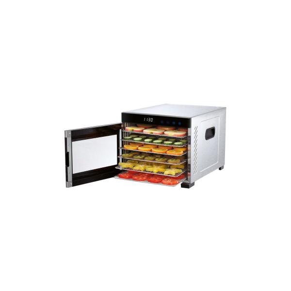 ProfiCook PC-DR 1218 Edelstahl-Dörrautomat, bis 650W, 360° Airflow Circulation, digitales Thermostat, Touch-Bedienung, Edelstahl (501218)
