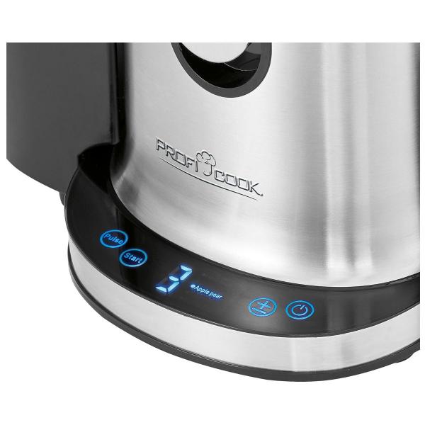 ProfiCook PC-AE 1156 Automatik-Entsafter, 800W, 5 Stufen, 1,8 L, Zentrifuge, Touch-Bedienfeld, inox (501156)