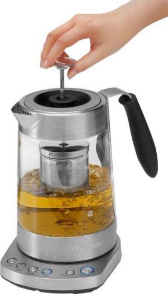 ProfiCook PC-WKS 1020 G Glas-Tee-Wasserkocher, 30000 W, 1,7 L, Teekocher, edelstahl/schwarz (501020)