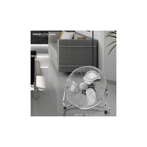 ProfiCare PC-VL 3066 WM Bodenventilator, 100 W, 3 Laufgeschwindigkeiten, 4-Stufenschalter (0-1-2-3), chrom