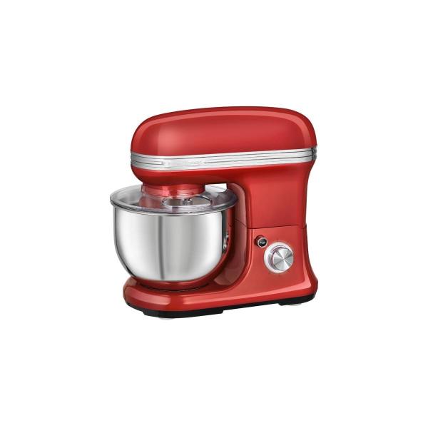 ARDEBO.de ProfiCook PC-KM 1197 Vintage Knetmaschine, 1200 W, 5 L, 8 Geschwindigkeitsstufen, Softanlauf, Schnellspannfutter, rot/edelstahl (501197)