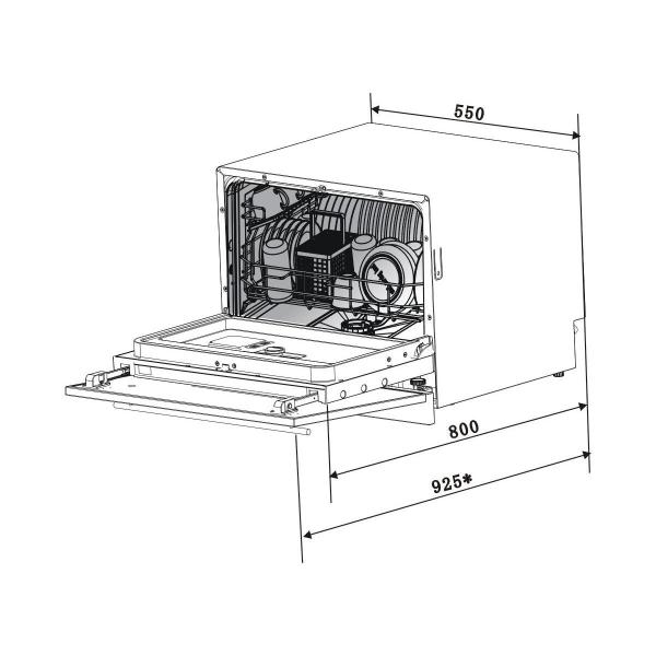 PKM GS6-6FI2 Vollintegrierter Geschirrspüler, 45 cm breit, 6 Maßgedecke, Aqua Stop, Besteckkorb, Startzeitvorwahl, weiß