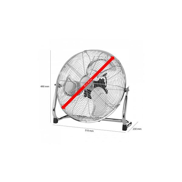 ProfiCare PC-VL 3065 WM Bodenventilator, 100W, 3 Laufgeschwindigkeiten, 4 Stufenschalter (0-1-2-3), chrom