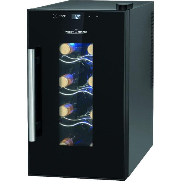 ProfiCook PC-WK 1232 Glastürkühlschrank, 23L, 26cm breit, Anti-Vibrationssystem, Thermoelektrische Kühlung, schwarz (501232)