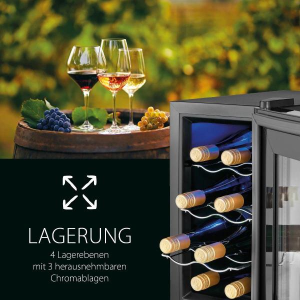 ProfiCook PC-WK 1232 Glastürkühlschrank, 23L, 26cm breit, Anti-Vibrationssystem, Thermoelektrische Kühlung, schwarz (501232)