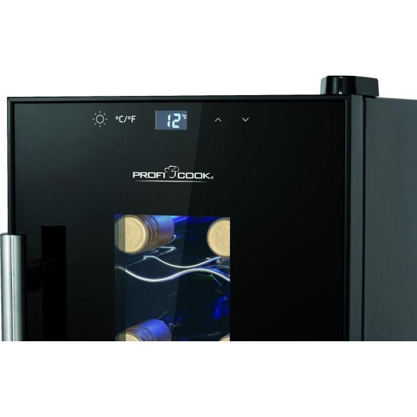 ProfiCook PC-WK 1232 Glastürkühlschrank, 23L, 26cm breit, Anti-Vibrationssystem, Thermoelektrische Kühlung, schwarz (501232)