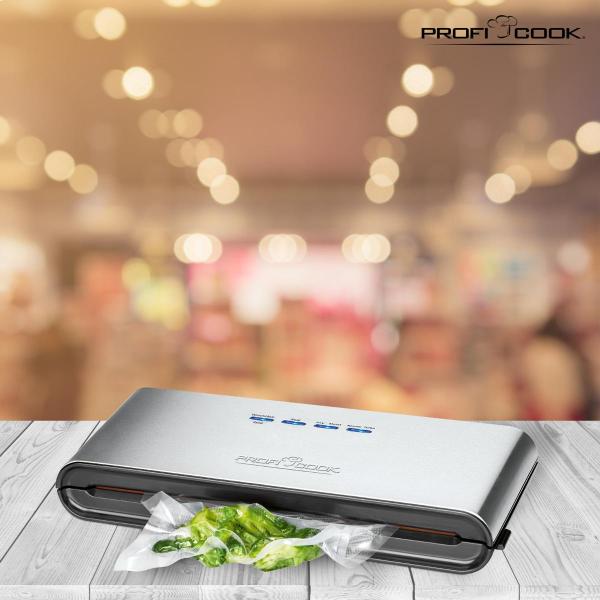 ProfiCook PC-VK 1080 Vakuumierer, 120W, 12l/Min, mikrowellengeeignet, edelstahl/schwarz (501080)