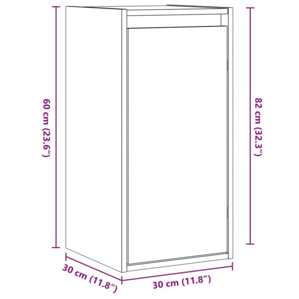 Wandschrank 30x30x100 cm Massivholz Kiefer