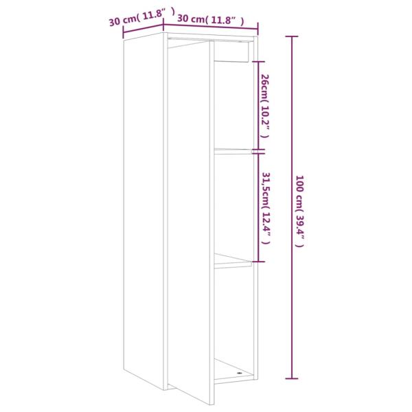Wandschrank 30x30x100 cm Massivholz Kiefer