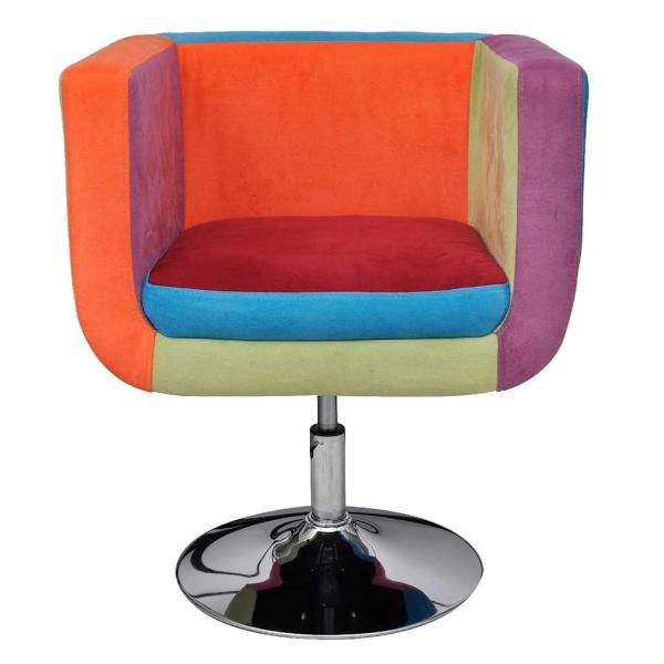 Würfel-Sessel mit Patchwork-Design Stoff 